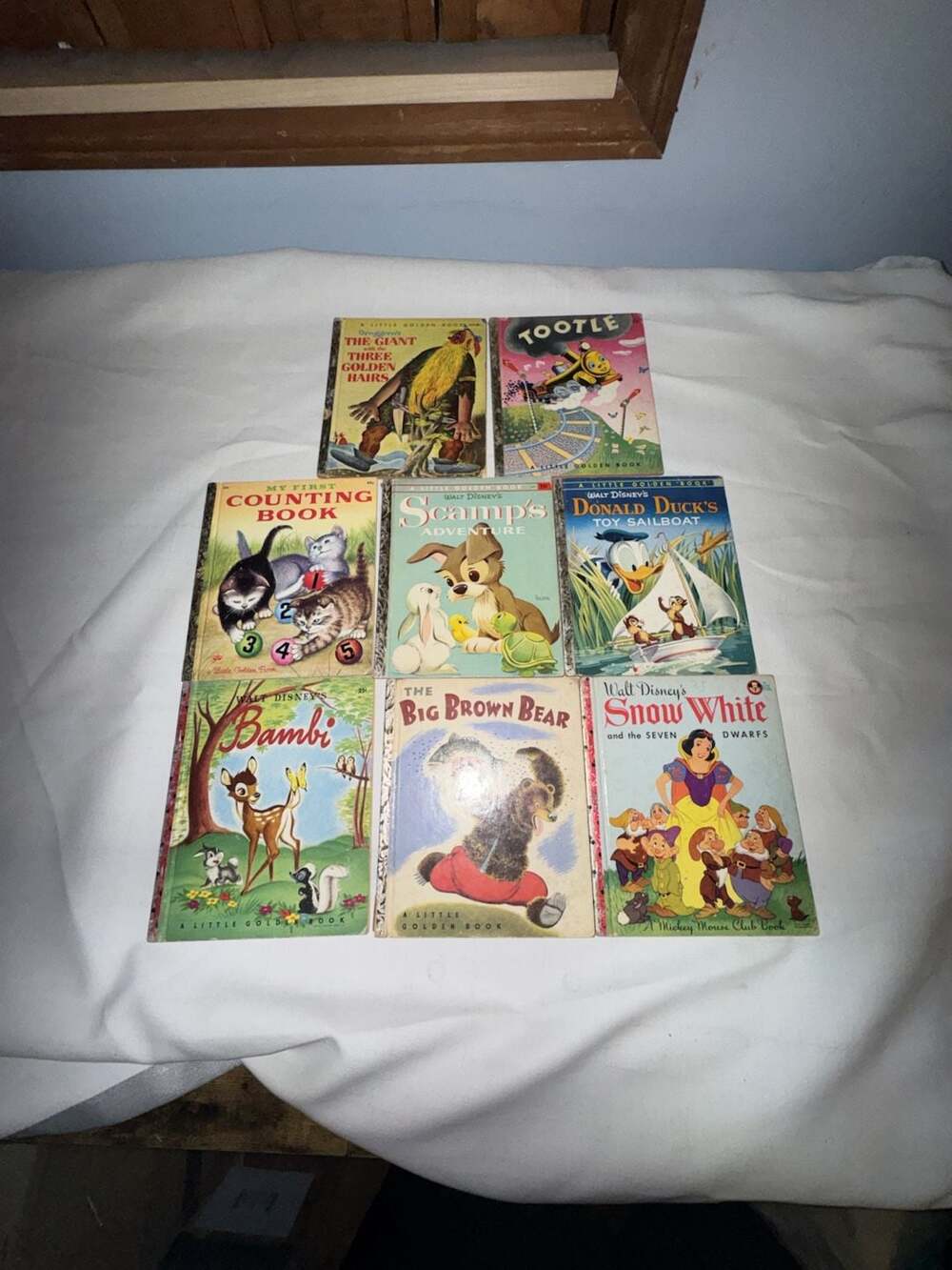 Lot of 8 Vintage Little Golden Books Childrens Hardcover Books W/ Disney ￼